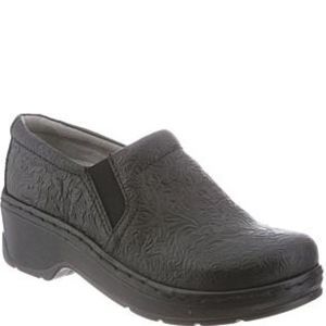 Klogs Footwear Naples Leather Unisex Wide Black Tooled 8.5 120-7485